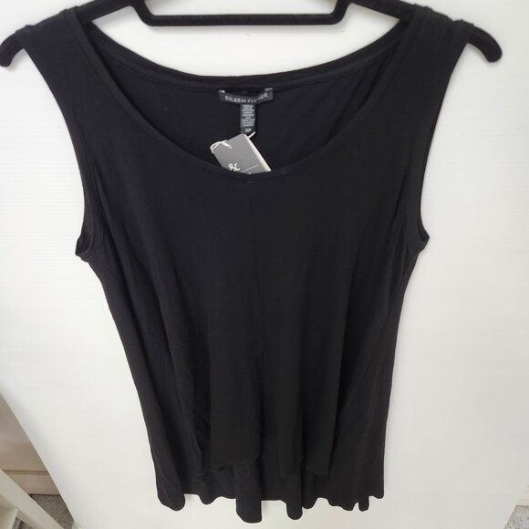 Eileen Fisher Women's Black High-Low Boxy Tank Top Size XS & S - Picture 3 of 7
